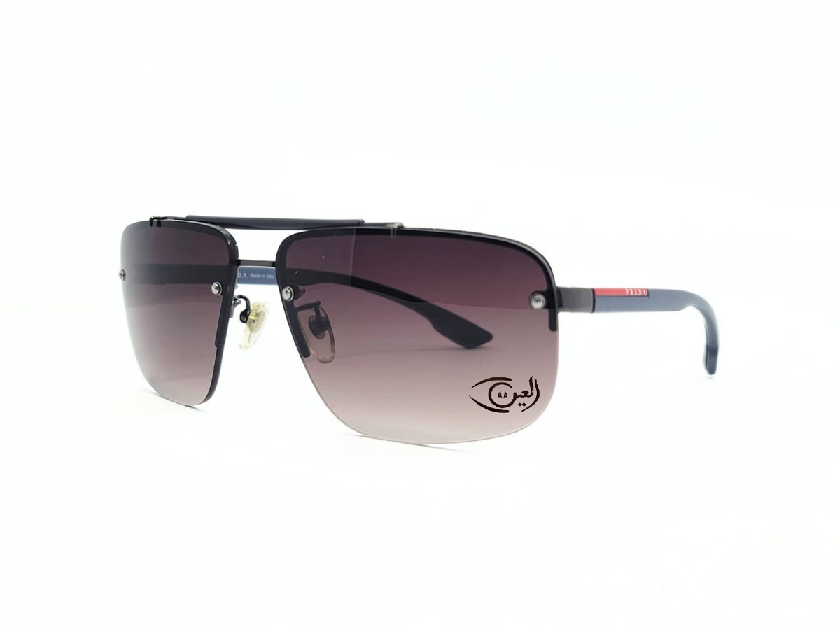 Prada- Metal- Sunglasses - Eyewear - Grey - Square - UV Protected