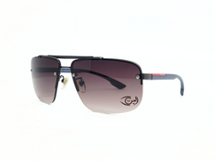 Prada- Metal- Sunglasses - Eyewear - Grey - Square - UV Protected