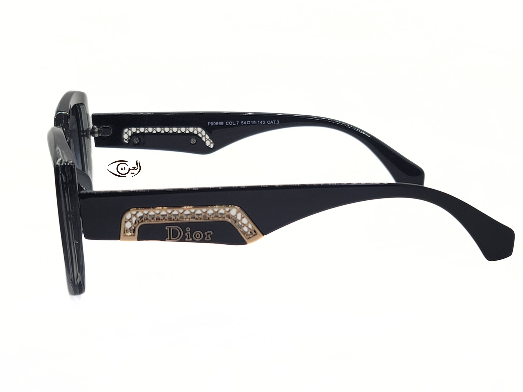 Dior-Black - P00669 - Col.7 - 54-19-143 - Cat3-Female-Plastic-Hexa Square-CR UV400-Medium-Eyewear