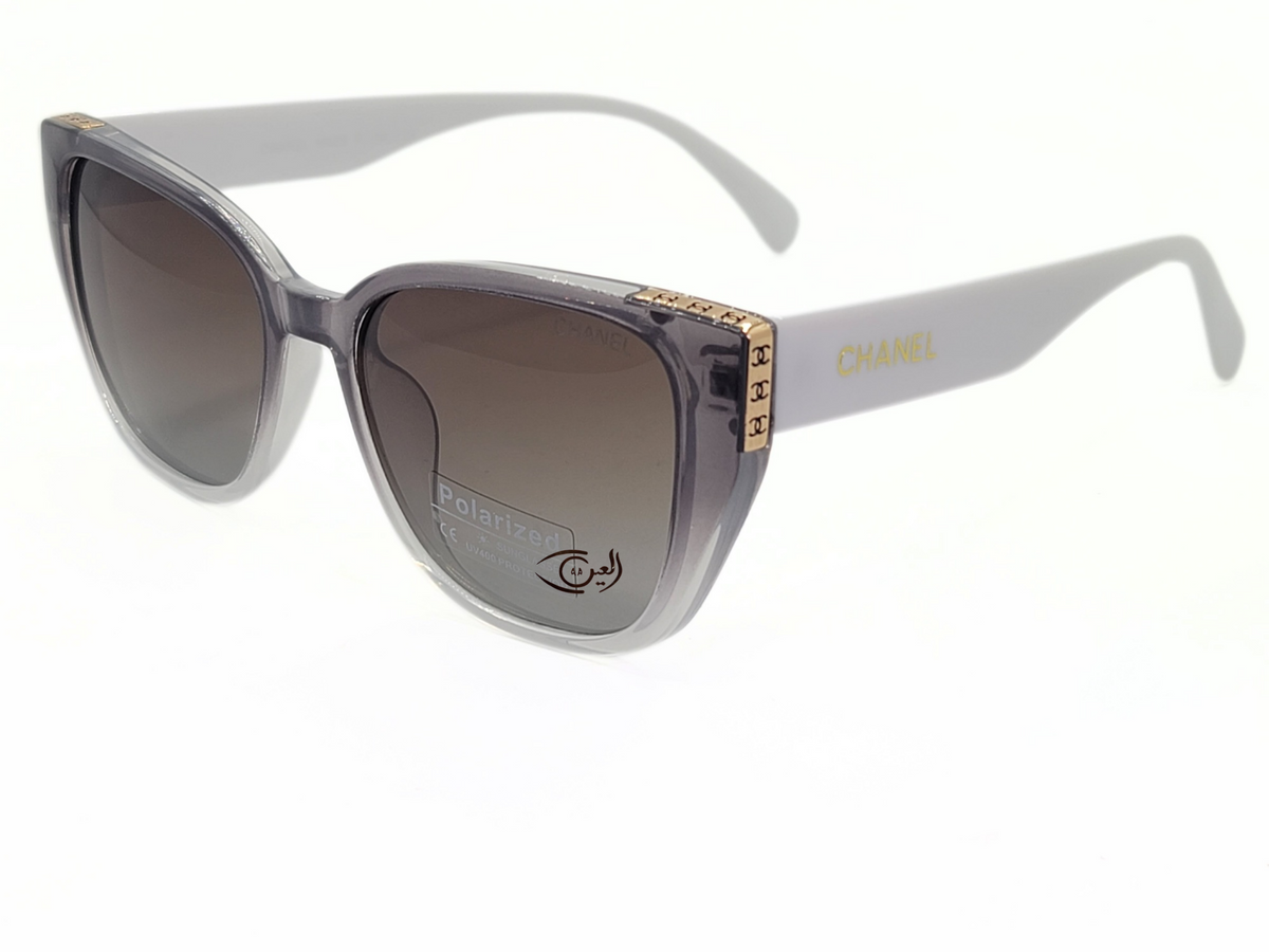 CHANEL  -Gray with White Stick - P83096  - female - plastic -Hexa Square -CR UV400-Medium-Eyewear