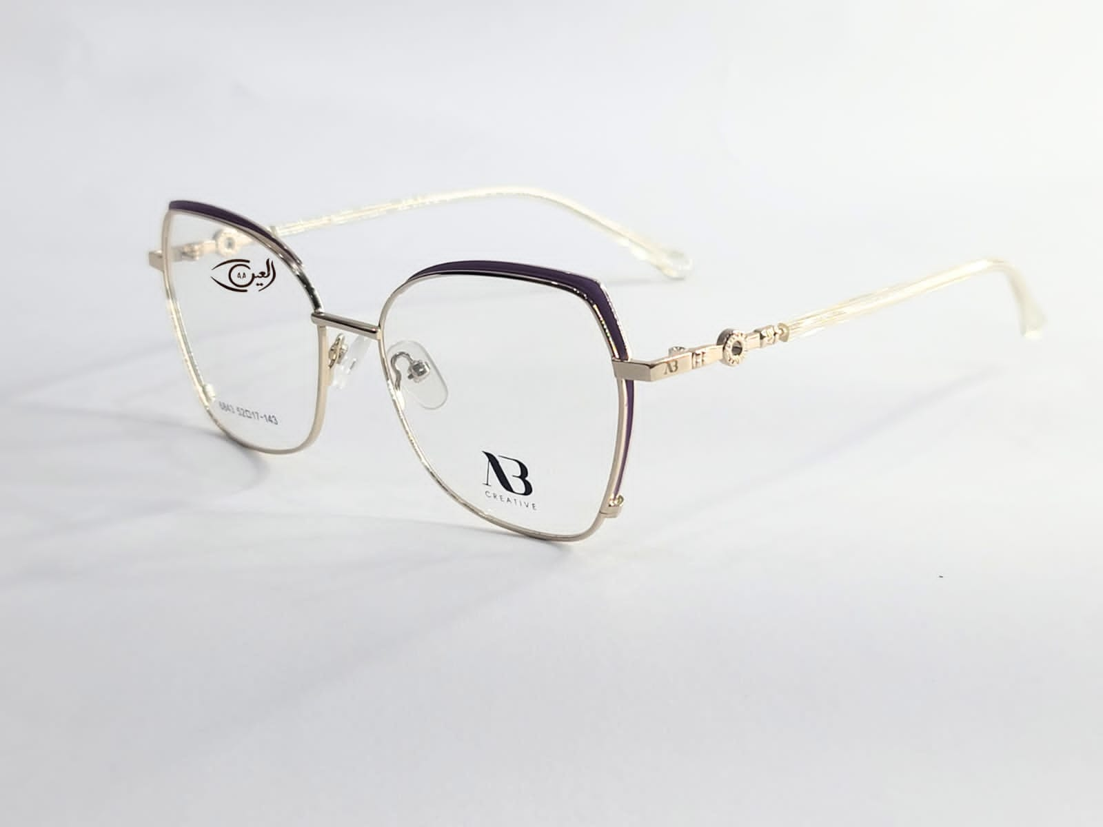 Designer - light purple with Golden stick- Female - Metal - Hexa square - Eyewear