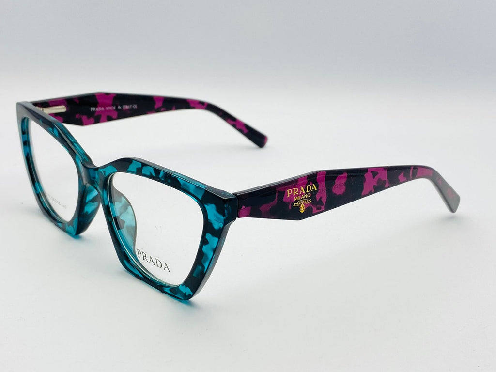 PRADA GP23102 Black Tiger Print Blue Gray Multi Colour Female Plastic Al Ain Optical