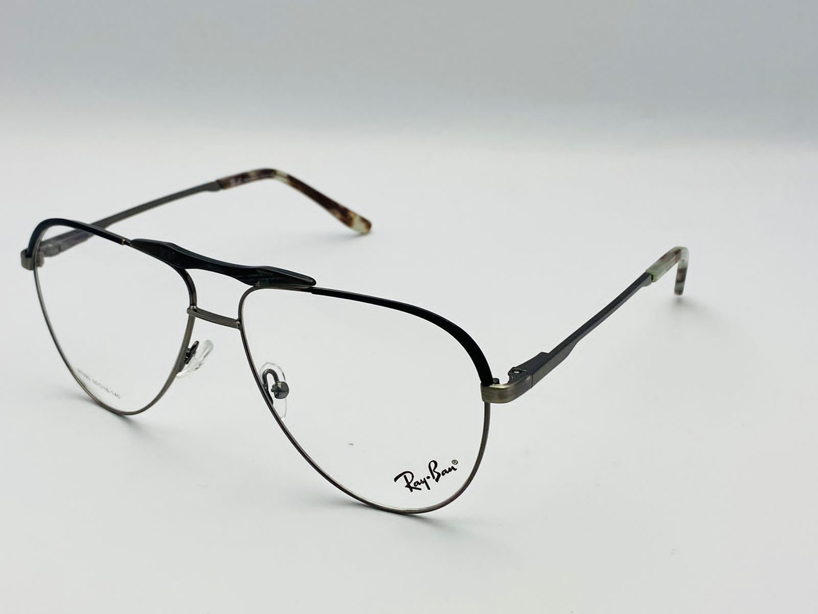 Ray-Ban-Black - Brown- Metalic Green-90392-Male-Metal-Double Bridge Aviator -Wide-Optics-Eyewear