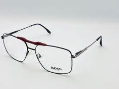 Boss-Mahroon -Golden- Blue-9396. 55-17-140-Male-Double Bridge Square -Metal-Wide-Eyewear