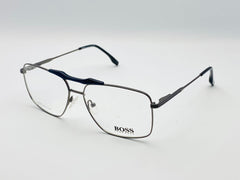 Boss-Mahroon -Golden- Blue-9396. 55-17-140-Male-Double Bridge Square -Metal-Wide-Eyewear