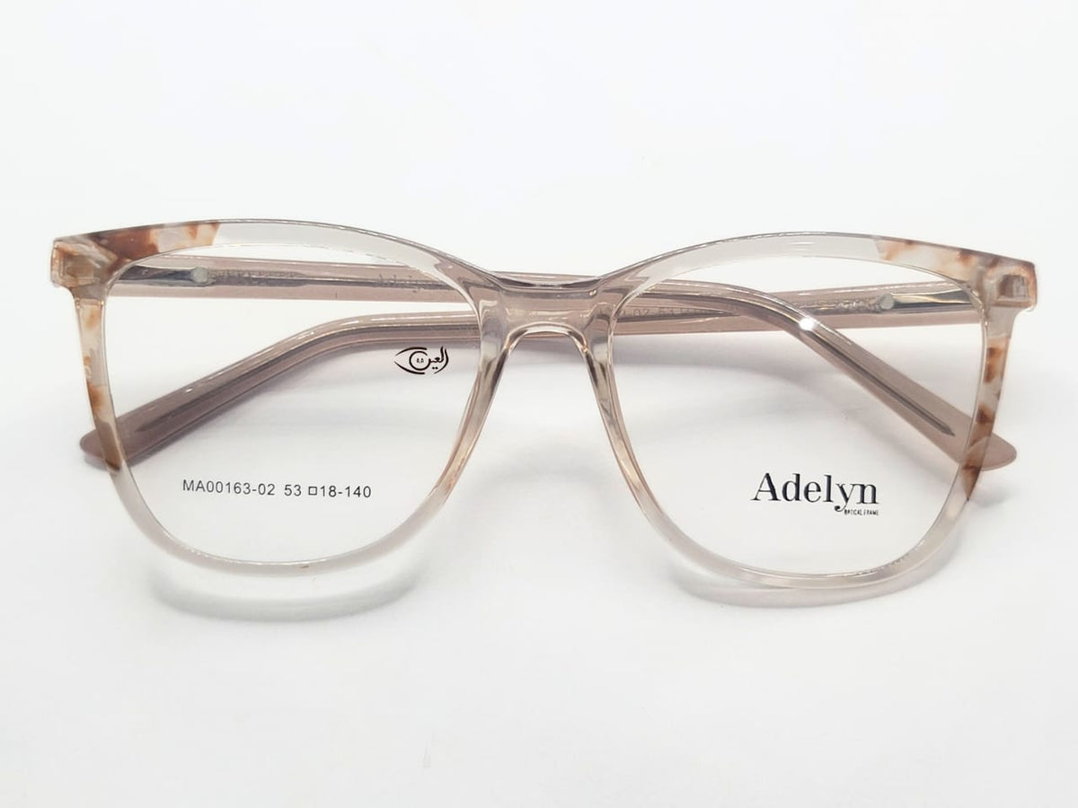 Designer - Transparent peech- Female - Plastic Sheet - Square - Wide - Eyewear