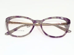 Designer - Purple Double Shade 
 - Female- Front Plastic Stick -  Metal - Cat Eye - Wide - Eyewear