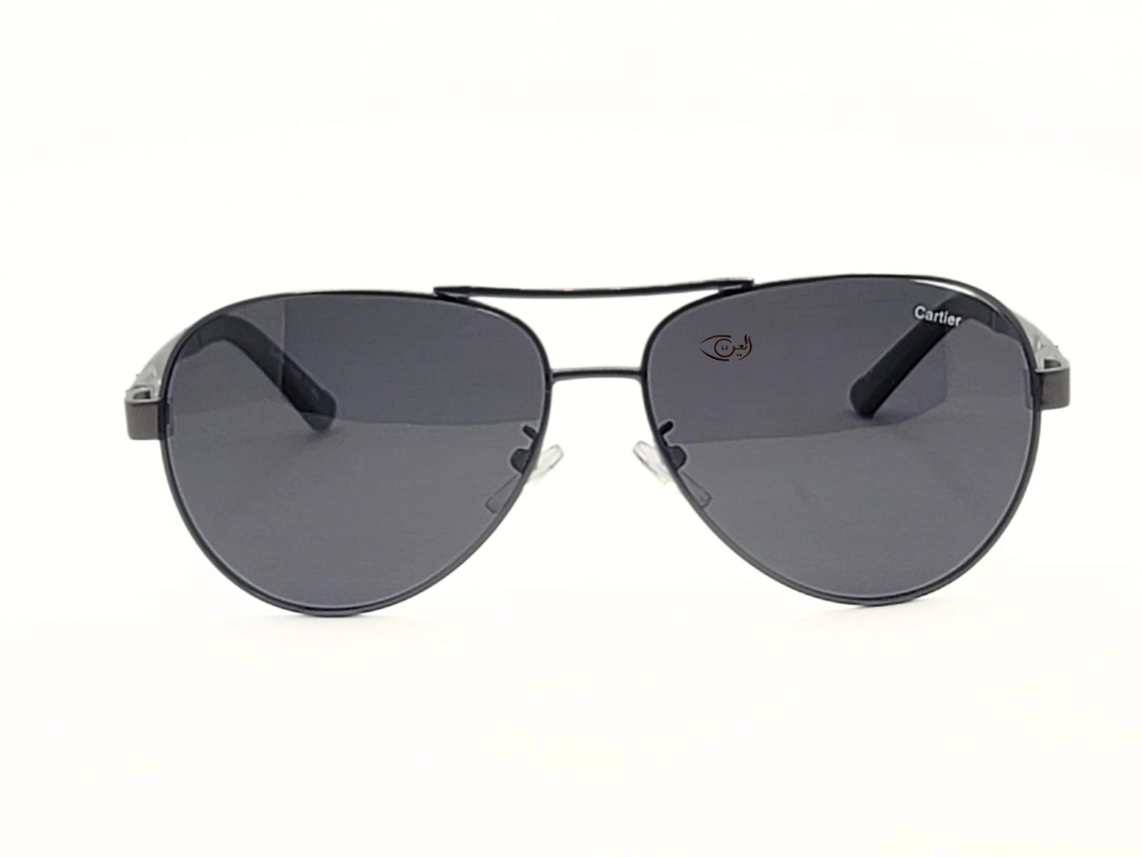 Cartier Sunglasses - Female - Black - Double Bridge Aviator - CR Dark Gray UV - Metal - Eyewear