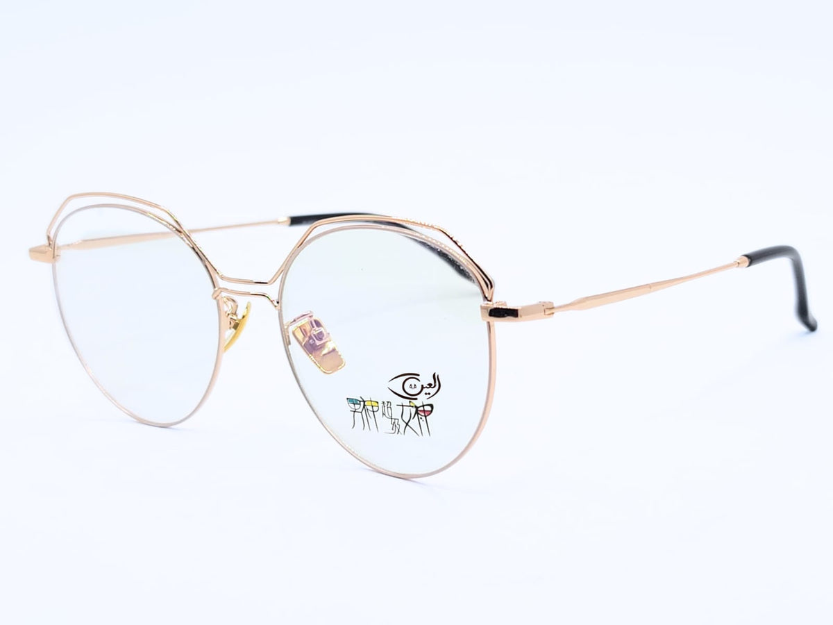 Designer  - Golden - Female - Metal - Round - Eyewear