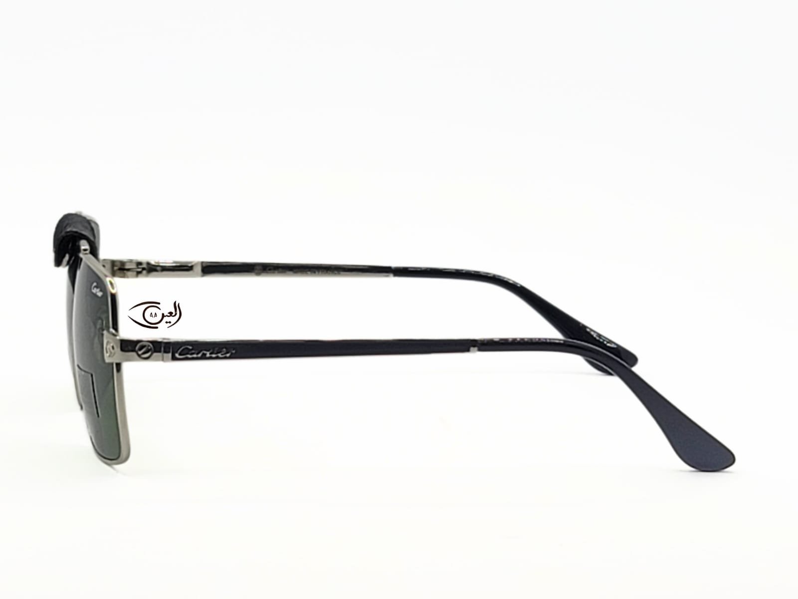 Cartier Sunglasses- Male - Silver - Double Bridge Square - Metal - Eyewear