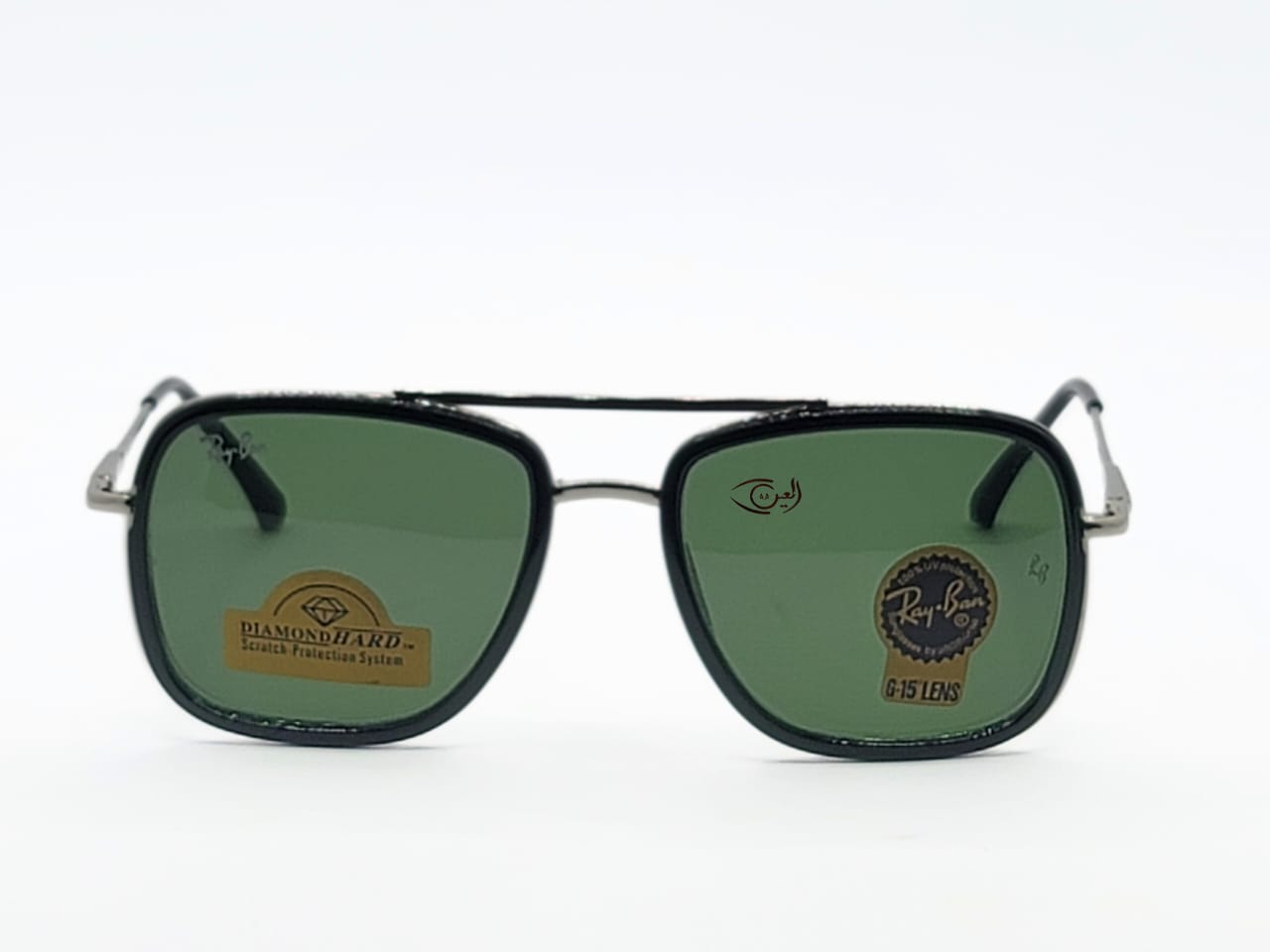 Ray Ban Sunglasses - Male -  - Double Bridge Square - Metal - Diamond Glass - Eyewear