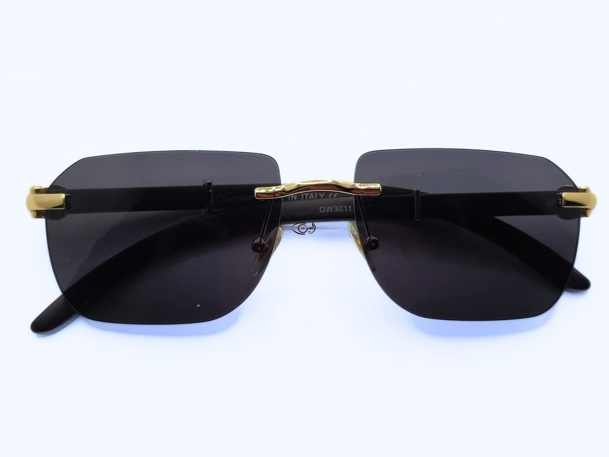 Cartier - black Golden - Metal - Medium - Male - Square - CR Plastic UV - Eyewear