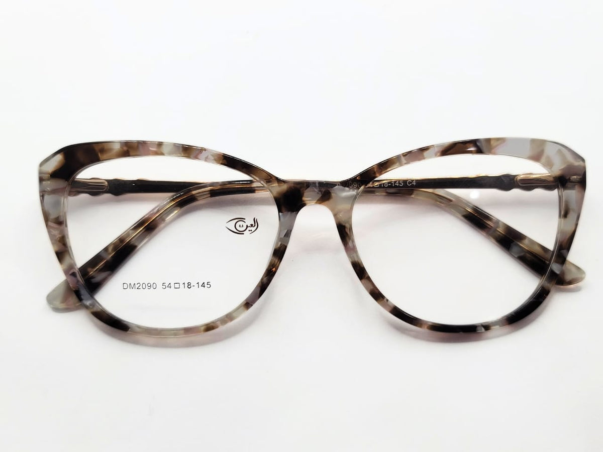 Designer - Brown Double Shade - Female - Front Plastic Stick - Metal - Cat Eye - Wide