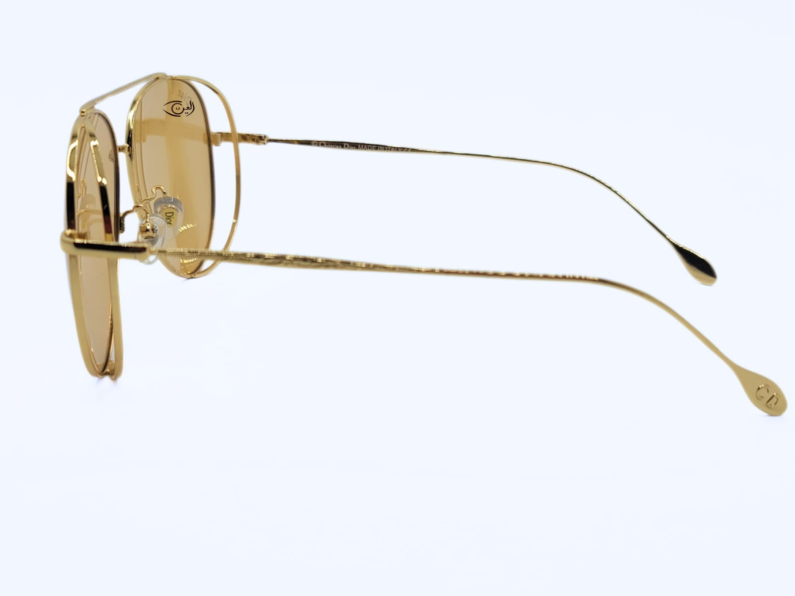 Dior - Golden - Female - Double Bridge Aviator - CR UV - Metal - Wide - Eyewear